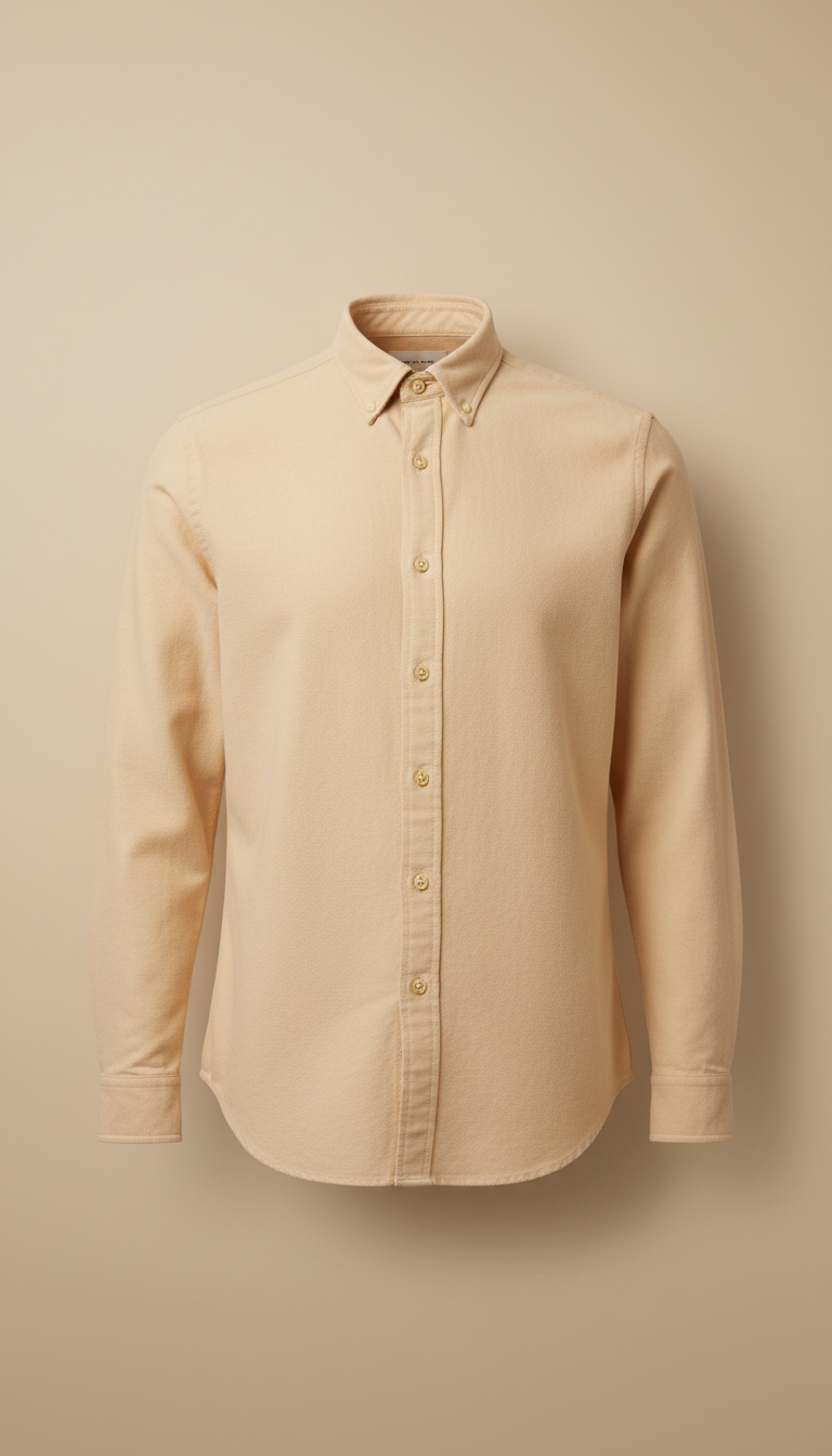 Cotton Oxford Shirt with Clean Lines