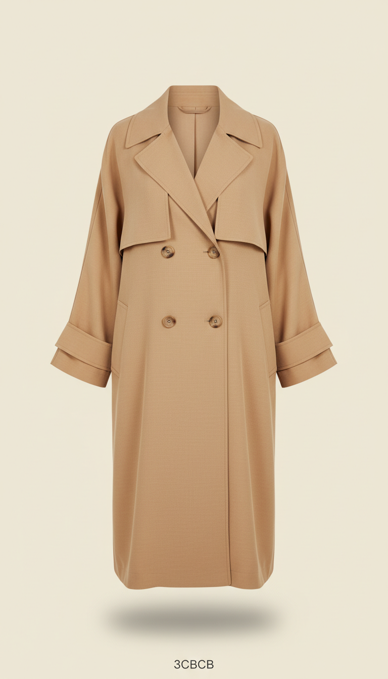 Lightweight Trench Coat with Hidden Closure