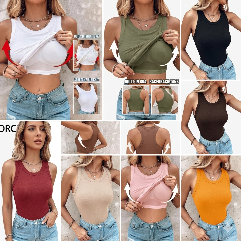 Everyday Ribbed Built-In Bra Tank