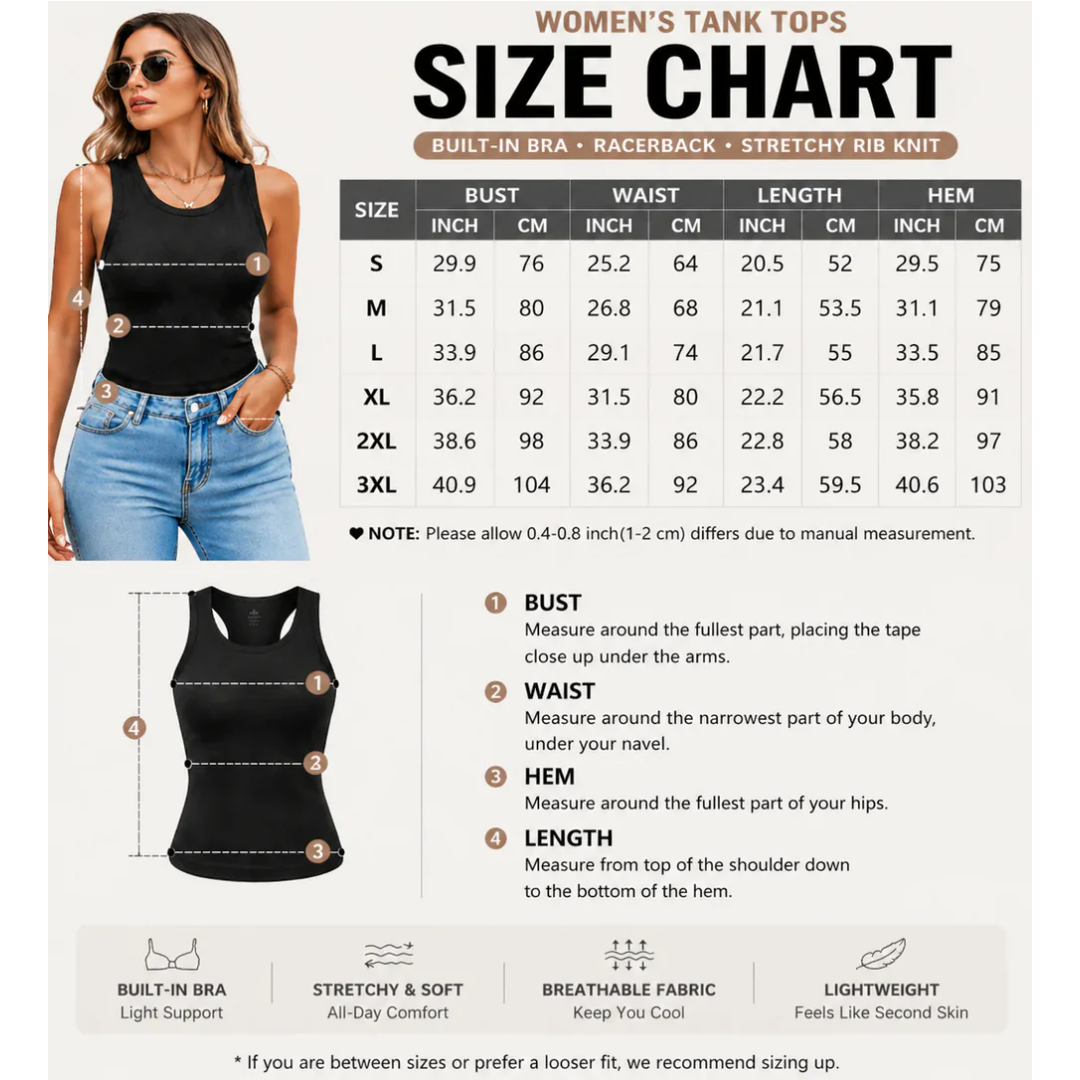 Everyday Ribbed Built-In Bra Tank
