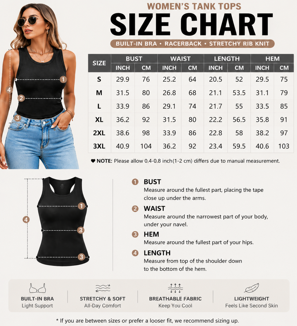 Everyday Ribbed Built-In Bra Tank
