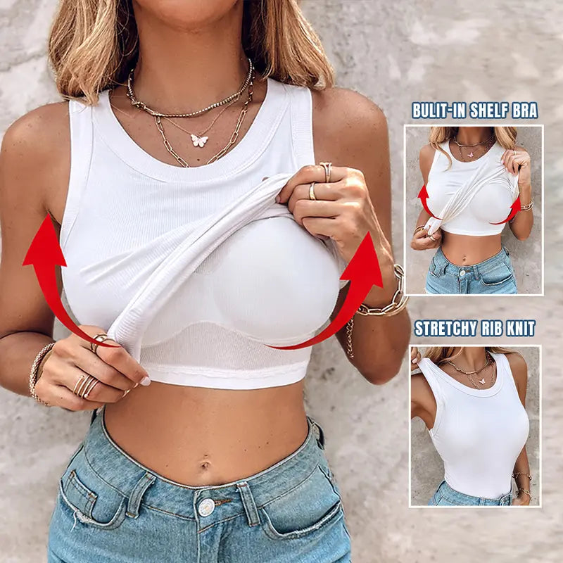 Everyday Ribbed Built-In Bra Tank
