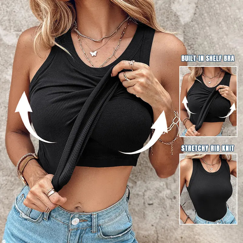 Everyday Ribbed Built-In Bra Tank