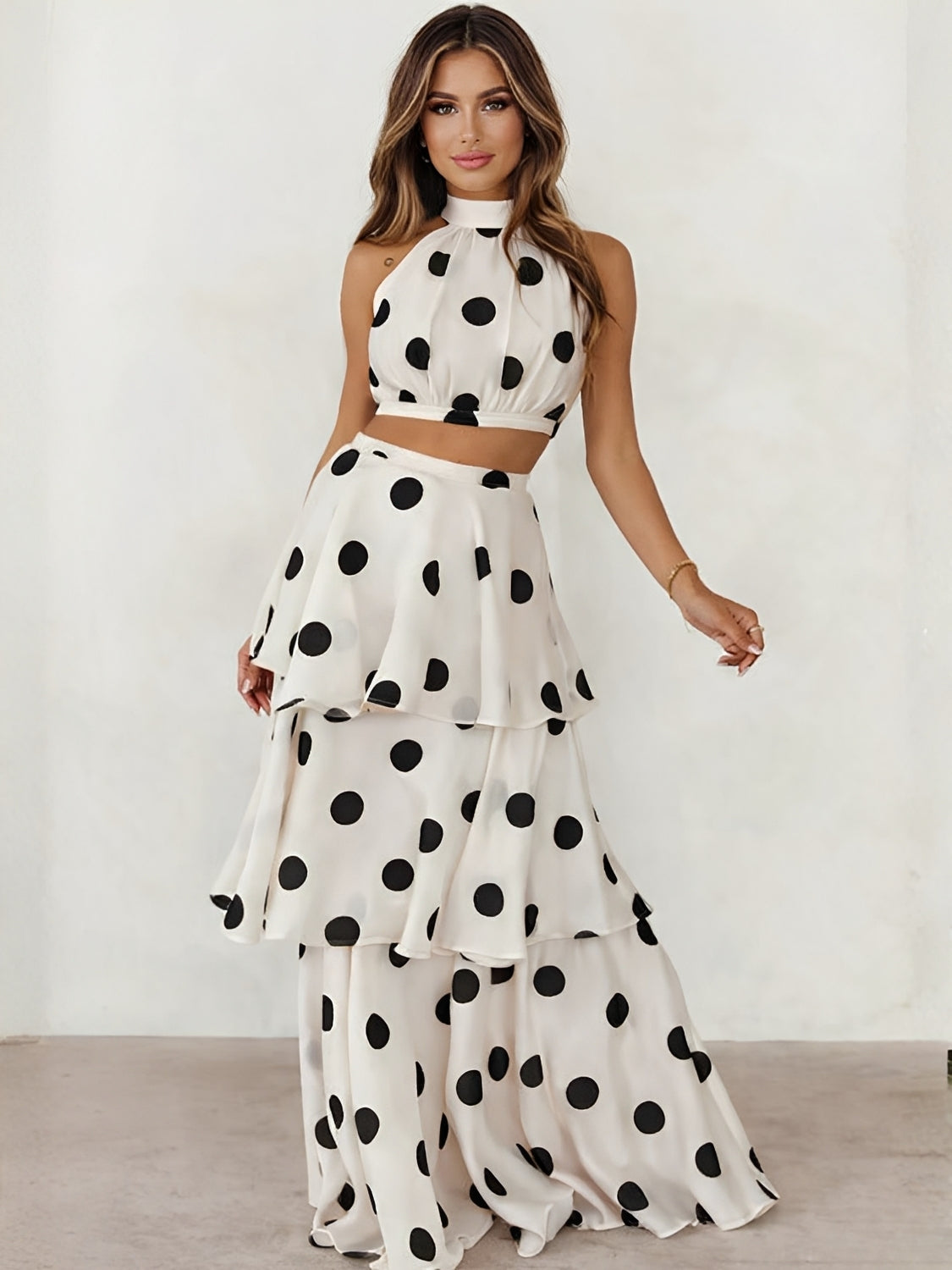 Sibeli Chiffon Layered Top and Skirt
