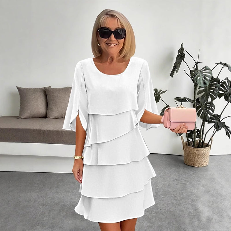 🌞Frühlingserwachen: 50% Rabatt!👗Elegantes Damenkleid mit Rüschenärmeln & Lagen-Design: Bequem, pflegeleicht & vielseitig für jeden Anlass